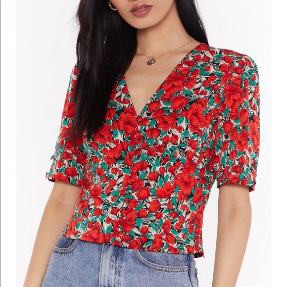 Nasty Gal Tops - Floral Blouse - Nasty Gal